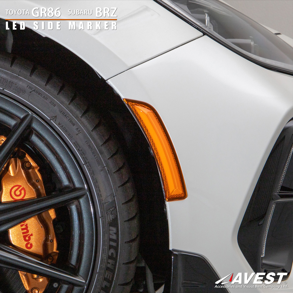 TOYOTA GR86 ZN8 SUBARU BRZ ZD8 LEDサイドマーカー アンバーレンズ